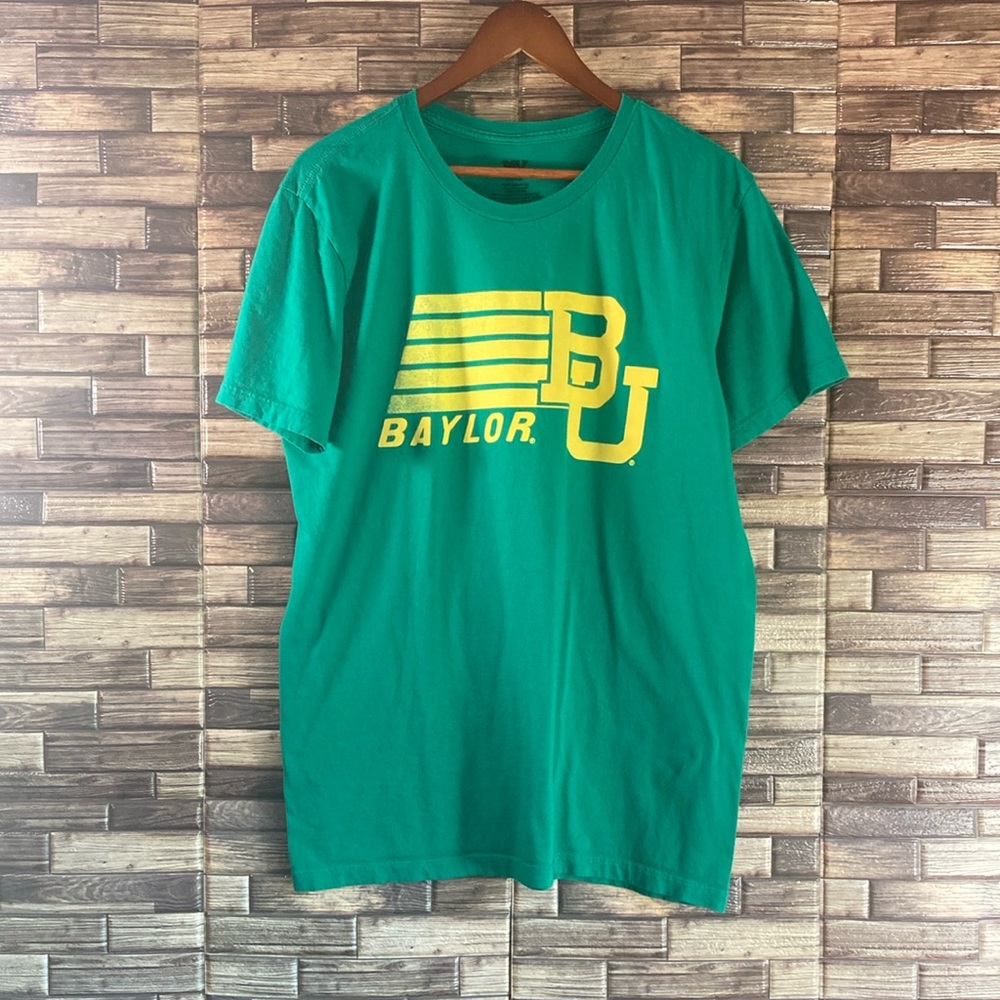 EUC Baylor Bears Shirt MV Sport Short Sleeve Green Adult Large